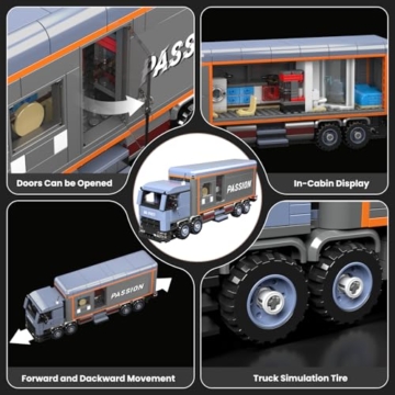 Mould King 24071 Schwerlast-Wohnmobil LKW Modell Baustein Kit, Kreative Technik LKW Klemmbausteine Set Auto Modell Block, Geeignet für 8+ Kinder/Erwachsene/Sammler (615 Stücke) - 3