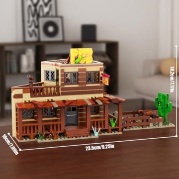 Mould King 24072 Wild West Architecture Building Block Set, Mini Western Saloon Modellbau Spielzeug für Erwachsene, Ideal Haus Zimmer Dekoration Geschenke für Kinder Mädchen Jungen Alter 8+ (800 PCS) - 5