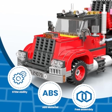 Mould King 24079 Technik Klemmbausteine LKW Gabelstapler Autotransporter Bausteine Modell Gabelstapler Bausatz Baufahrzeug Spielzeug Geschenk für Erwachsene (906 Teile) - 5
