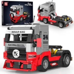 Mould King 24085 Speed Champion Technik Renn Truck Modell – MOC Technologie für Anhänger LKW Klemmbausteine Kit für Erwachsene/Sammler (491+ Teile) - 1
