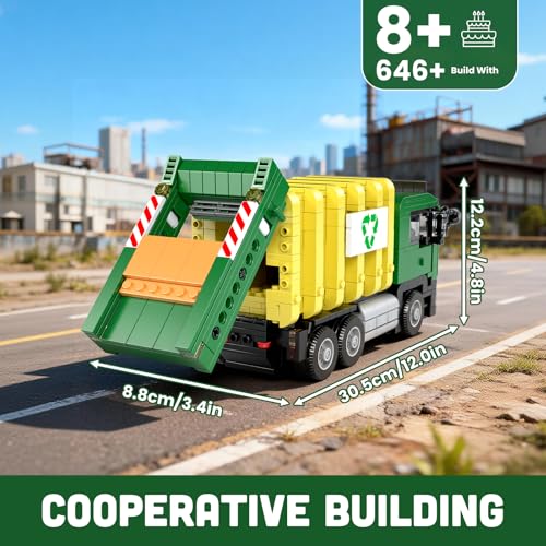 Mould King 24088 Ökologischer Müllwagen als Technik LKW Maße