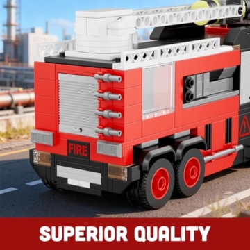 Mould King 24094 Feuerwehr-Rettungsfahrzeug Modell Baustein, Kreative Technik LKW Klemmbausteine Set Auto Modell Block, Geeignet für 8+ Kinder/Erwachsene/Sammler (752 Stücke) - 5