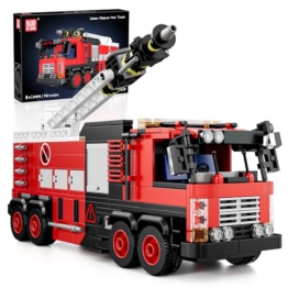 Mould King 24094 Technik Klemmbausteine Feuerwehr LKW City Feuerwehrauto Bausteine Rescue Truck Modell Sammelmodell Kompatibel mit Andere Marken(752 Teile) - 1
