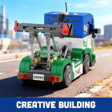 Mould King 24095 Renn-LKW Modell Bausteint, Kreative Technik Rennlastwagen Klemmbausteine Set Auto Modell Block, Renntruck Geeignet für 8+ Kinder/Erwachsene/Sammler (510 Stücke) - 6