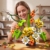 Mould King 24100 Blumenstrauß Klemmbausteine, Blumen-Bausatz mit Sockel - 5