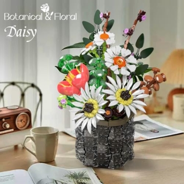 Mould King 24107 Technik Blumen Bausteine, 1157 PCS Strauß Modell, Technologie Klemmbausteine Bausatz für Pflanzenstrauß Spielzeug - 2