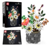 Mould King 24107 Technik Blumen Bausteine, 1157 PCS Strauß Modell, Technologie Klemmbausteine Bausatz für Pflanzenstrauß Spielzeug - 1