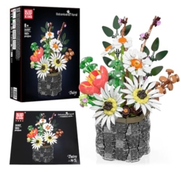 Mould King 24107 Technik Blumen Bausteine, 1157 PCS Strauß Modell, Technologie Klemmbausteine Bausatz für Pflanzenstrauß Spielzeug - 1
