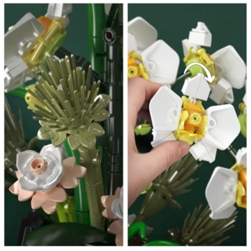 Mould King 24108 Botanicals Orchidee Modellbausatz für Erwachsene - Realistischer Phalaenopsis Deko für Zuhause & Büro - 4