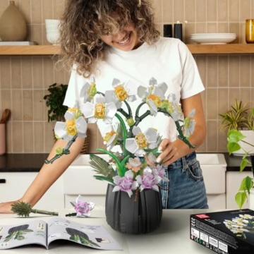 Mould King 24108 Botanicals Orchidee Modellbausatz für Erwachsene - Realistischer Phalaenopsis Deko für Zuhause & Büro - 5