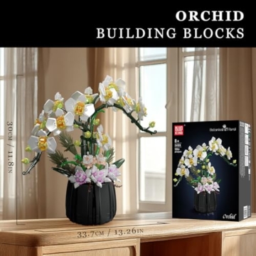 Mould King 24108 Botanicals Orchidee Modellbausatz für Erwachsene - Realistischer Phalaenopsis Deko für Zuhause & Büro - 7