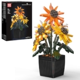Mould King 24111 Sonnenblumen Bausteine Modellbausatz für Erwachsene - Realistische Zimmerpflanze als Home und Büro Deko - 1