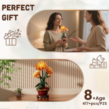 Mould King Chrysantheme Blumen Set 24118