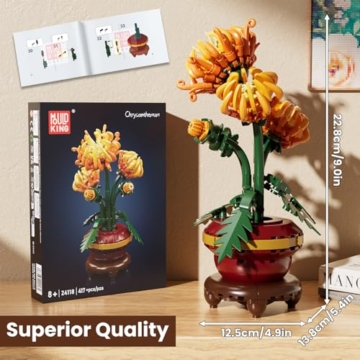 Mould King Chrysantheme Blumen Set 24118 aus Klemmbausteinen