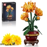 Mould King 24118 Klemmbausteine Pflanzen Blumen Chrysantheme Blumen Bausteine für Mädchen mit Vase Künstliche Blumenstrauß Bauspielzeug Kreatives Geschenk für Erwachsene(417 Teile) - 1