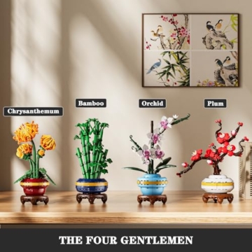 Mould King 24118 Klemmbausteine Pflanzen Blumen Chrysantheme Blumen Bausteine für Mädchen mit Vase Künstliche Blumenstrauß Bauspielzeug Kreatives Geschenk für Erwachsene(417 Teile) - 6