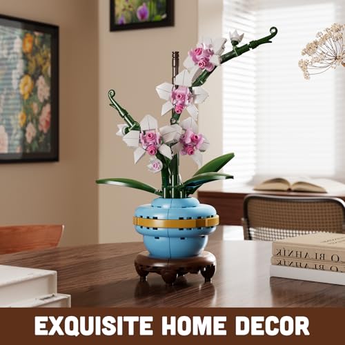 Mould King 24119 Klemmbausteine Blumen Orchidee Bausteine Pflanzen Blumen Bonsai Blumenstrauß Bausatz Collection Geschenk für Jugendliche und Erwachsene (386 Teile) - 3