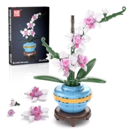 Mould King 24119 Klemmbausteine Blumen Orchidee Bausteine Pflanzen Blumen Bonsai Blumenstrauß Bausatz Collection Geschenk für Jugendliche und Erwachsene (386 Teile) - 1