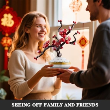 Mould King 24120 Klemmbausteine Pflanzen Pflaumenblüte Blumen Bausteine für Mädchen mit Vase Künstliche Botanical Collection Bauspielzeug Kreatives Geschenk für Erwachsene(393 Teile) - 5