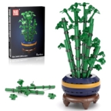 Mould King 24121 Klemmbausteine Pflanzen Bambus Klemmbausteine Blumen Pflanze Bausteine Set Topfbambus Botanical Collection Sammlerstücke Geschenk für Erwachsene (375 Teile) - 1