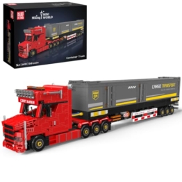 Mould King 24133 Schwerer Container-Sattelzug Baustein-Modell, 1349+ Teile Langstrecken-Logistik-LKW-Bausatz, LKW-Sammler-Modell Klemmbausteine Bausatz für Erwachsene ab 14 Jahren - 1