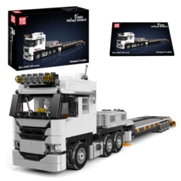 Mould King 24135 Technik Tieflader-Transportwagen Baustein-Modell | 927+ Teile Schwerer Sattelzug-Bauset | Abnehmbare Zugmaschine, verstellbare Pritsche und klappbare Laderampe | Ab 14 Jahren - 1