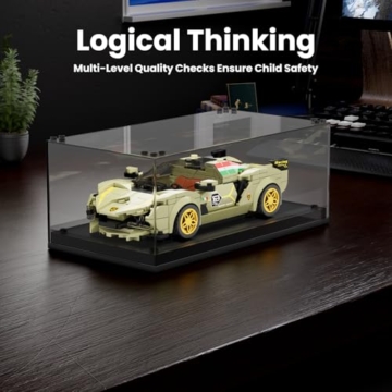 Mould King 27003 Technik Speed Champion Supersportwagen Bausteine SlAN Klemmbausteine Auto mit Acryl Vitrine Modellautos zum Sammeln(364 Teile) - 4