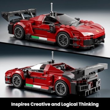 Mould King 27087 Technik Sportwagen Bausteinsets mit Acryl Vitrine Modellautos zum Sammeln, Geschenke für Kinder ab 8+ Jahren/Erwachsene Sammler Enthusiasten, (416 Teile) - 4