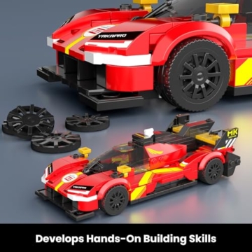 Mould King 27100 Technik Sportwagen Bausteinsets mit Acryl Vitrine Modellautos zum Sammeln, Geschenke für Kinder ab 8+ Jahren/Erwachsene Sammler Enthusiasten (355 Teile) - 4