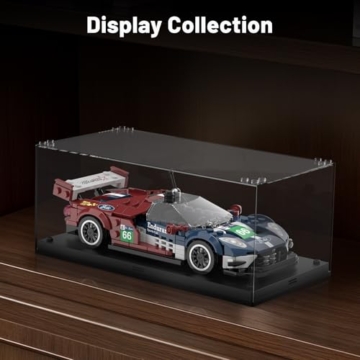 Mould King 27103 Technik Auto-Bausätze, 347+ Teile Rennwagen-Bausatz mit Acryl Vitrine, Modellautos zum Sammeln, Bausteine Spielzeug für Jungen/Teenager/Erwachsene - 2