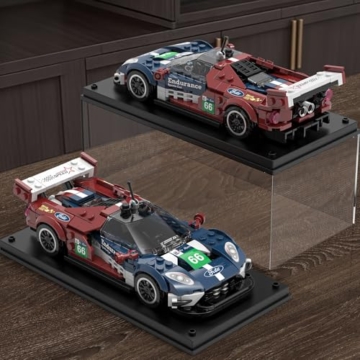 Mould King 27103 Technik Auto-Bausätze, 347+ Teile Rennwagen-Bausatz mit Acryl Vitrine, Modellautos zum Sammeln, Bausteine Spielzeug für Jungen/Teenager/Erwachsene - 4