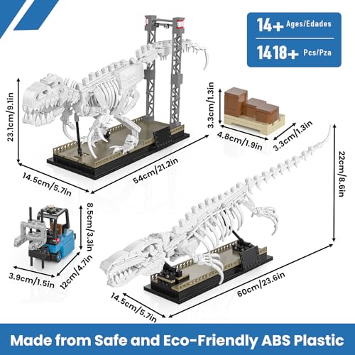 Mould King 29005 Dinosaurier Skelett Set – Mosasaurus & Velociraptor Maße