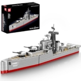 Mould King Bartel-Klasse Zerstörer Kriegschiff Klemmbausteine Technik, MOC Groß WWII Militär-Kriegsschiff Spielzeug Modell, Marine-Schlachtschiff Bausatz für Erwachsene (1815+ PCS) - 1