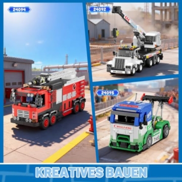 Mould King City 24094 Klemmbausteine Feuerwehr Feuerwehrauto Spielzeug Bausteine mit Wasserspritze Fire Truck LKW Bauspielzeug Kompatibel mit Andere Marke(752 Teile) - 6