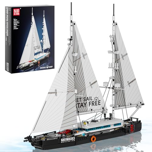 Mould King Ketch-Segelschiff mit Stoffsegeln ⛵ 10194