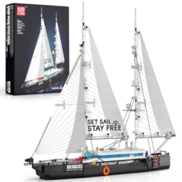 Mould King Schiff Bausteine Klemmbausteine, 10194 Modell eines Langstrecken-Segelbootes für Erwachsene, ideal als Wohnaccessoire und Sammlerstück für Bootsliebhaber(893Teiles+) - 1