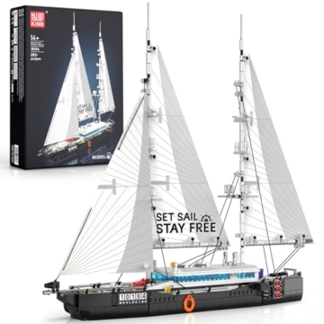 Mould King Schiff Bausteine Klemmbausteine, 10194 Modell eines Langstrecken-Segelbootes für Erwachsene, ideal als Wohnaccessoire und Sammlerstück für Bootsliebhaber(893Teiles+) - 1