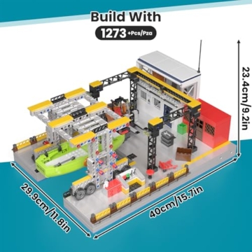 Mould King Schiff Reparatur Fabrik Bausatz, Dock Reparatur Blöcke Kits, mit Boot, Gabelstapler, Reparatur Werkzeug, 10142 Kai Fabrik Modell für14+ und Erwachsene (1273 Stücke) - 2