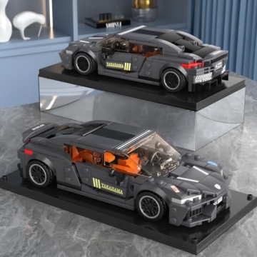Mould King Speed Champion Auto Serie mit Acrylvitrine, Technische Bausteine 27052 Rennwagen Sportwagen Bauspielzeug, sammelbares Modellauto,Klemmbausteine Rennauto Bausätze für Kinder (389 Teile). - 3