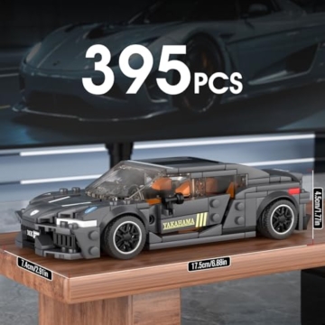 Mould King Speed Champion Auto Serie mit Acrylvitrine, Technische Bausteine 27052 Rennwagen Sportwagen Bauspielzeug, sammelbares Modellauto,Klemmbausteine Rennauto Bausätze für Kinder (389 Teile). - 4