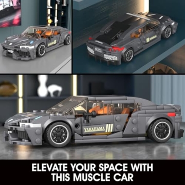 Mould King Speed Champion Auto Serie mit Acrylvitrine, Technische Bausteine 27052 Rennwagen Sportwagen Bauspielzeug, sammelbares Modellauto,Klemmbausteine Rennauto Bausätze für Kinder (389 Teile). - 5