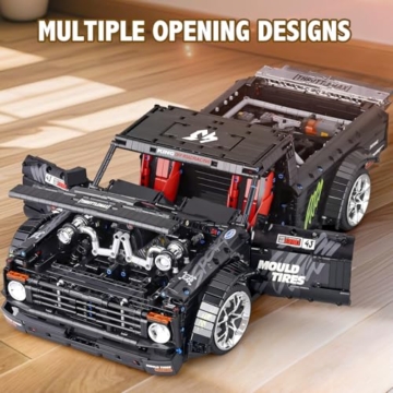 Mould King Technik Auto-Modellbausatz, Sportwagen Klemmbausteine für Erwachsene, 13082 Supercar Sammler-Set für Autoliebhaber und Fans von Muscle Cars (3695 Teile) - 2