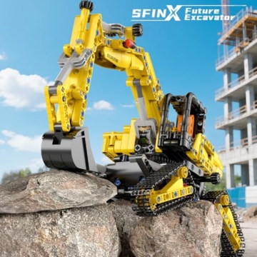 Mould King Technik Bagger Bausatz, 17076 Bauspielzeug Bagger-Modell, 840Teile STEM Konstruktions-Baukasten für Erwachsene, Spielzeugbagger für 14+ Jugendliche - 2