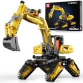 Mould King Technik Bagger Bausatz, 17076 Bauspielzeug Bagger-Modell, 840Teile STEM Konstruktions-Baukasten für Erwachsene, Spielzeugbagger für 14+ Jugendliche - 1