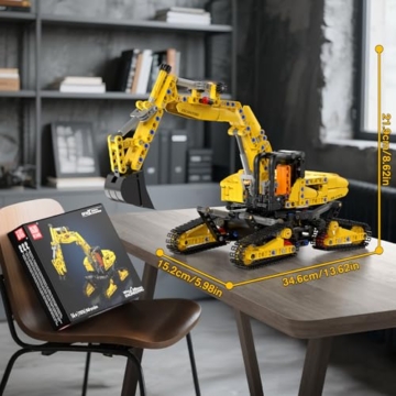 Mould King Technik Bagger Bausatz, 17076 Bauspielzeug Bagger-Modell, 840Teile STEM Konstruktions-Baukasten für Erwachsene, Spielzeugbagger für 14+ Jugendliche - 6