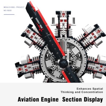 Mould King Technik Radialflugmotor Bausteine Modell, Engine Modellbausatz Klemmbausteine für Erwachsene, MOC Benzinmotor als Spielzeug/Geschenk/Sammlerstücke (3089 Teile) - 4
