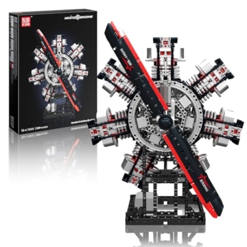 Mould King Technik Radialflugmotor Bausteine Modell, Engine Modellbausatz Klemmbausteine für Erwachsene, MOC Benzinmotor als Spielzeug/Geschenk/Sammlerstücke (3089 Teile) - 1