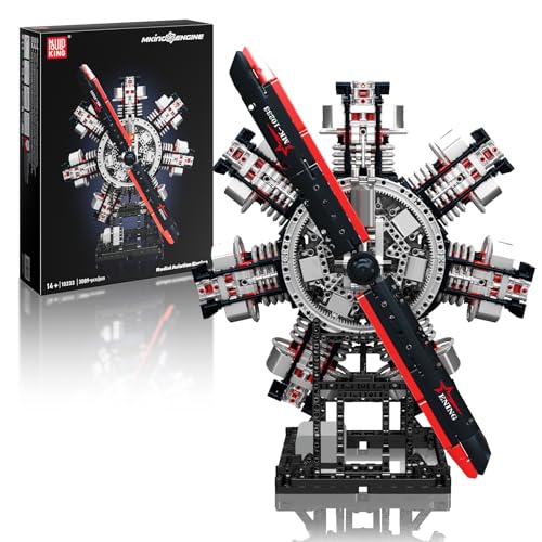Mould King Technik Radialflugmotor Bausteine Modell, Engine Modellbausatz Klemmbausteine für Erwachsene, MOC Benzinmotor als Spielzeug/Geschenk/Sammlerstücke (3089 Teile) - 1