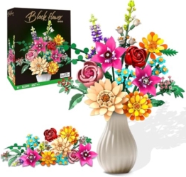 Muttertag 891-teiliger Blumenstrauß-Bausatz, Künstliche Pflanzen-Blumen-Kit | Spielzeug für Kinder, botanische Sammlung für Erwachsene (Frauen/Mädchen), Geburtstag Geschenk für Mama, Ehefrau, Mutter - 1
