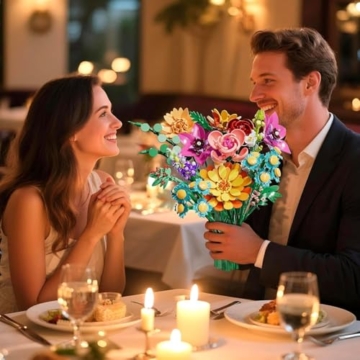 Muttertag 891-teiliger Blumenstrauß-Bausatz, Künstliche Pflanzen-Blumen-Kit | Spielzeug für Kinder, botanische Sammlung für Erwachsene (Frauen/Mädchen), Geburtstag Geschenk für Mama, Ehefrau, Mutter - 8